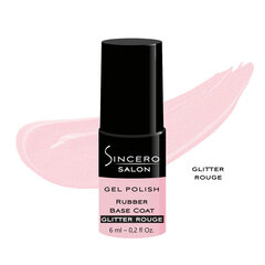 Резиновая основа SINCERO SALON, Glitter rouge, 6мл цена и информация | Лаки для ногтей, укрепители для ногтей | kaup24.ee