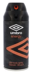 <p>Дезодорант UMBRO Energy для мужчин, 150 мл.</p>
 цена и информация | Umbro Духи, косметика | kaup24.ee