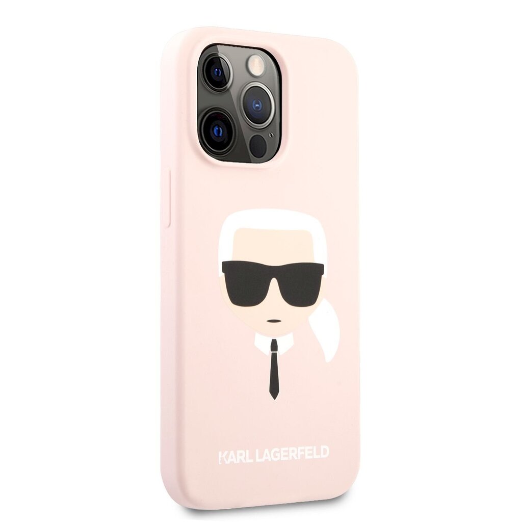 KLHCP13XSLKHP Karl Lagerfeld Liquid Silicone Karl Head Case for iPhone 13 Pro Max Light Pink цена и информация | Telefoni kaaned, ümbrised | kaup24.ee