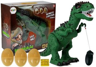 Дистанционно управляемый динозавр, откладывающий яйца Lean Toys Dinosour, зеленый цена и информация | Игрушки для мальчиков | kaup24.ee