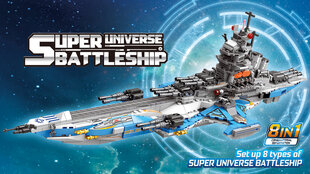 Xingbao, Super Universe Battle Ship 8in1, Kosmose lahingulaev hind ja info | Klotsid ja konstruktorid | kaup24.ee