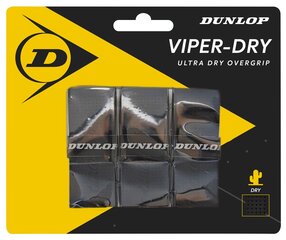 Reketid ülemine mähis Dunlop VIPERDRY 3tk. Must цена и информация | Товары для большого тенниса | kaup24.ee