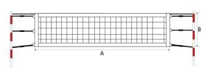 Rannatennise võrk Pokorny Sport, 9,5x1 m, 45x45x3 mm hind ja info | Välitennise tooted | kaup24.ee