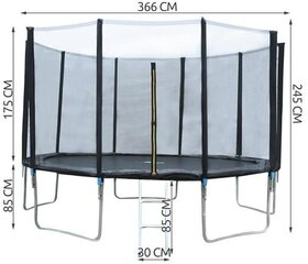 Aia batuut 366cm 12ft võrguga hind ja info | Batuudid ja batuudi varuosad | kaup24.ee