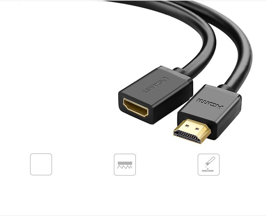 Ugreen HD107 HDMI -kaabel FullHD, 3D, 2 m, must hind ja info | Kaablid ja juhtmed | kaup24.ee