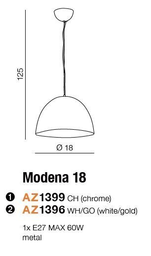 Rippvalgusti Azzardo Modena 18 AZ1399 hind ja info | Rippvalgustid | kaup24.ee