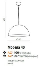Azzardo светильник Modena 40 AZ1400 цена и информация | Потолочный светильник, 38 x 38 x 24 см | kaup24.ee