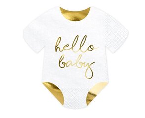 Vormitud salvrätikud Hello Baby (20 tk/15,5x16 cm) цена и информация | Праздничные декорации | kaup24.ee