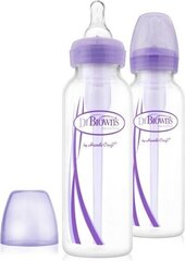 Dr. Brown’s kitsa kaelaga pudelid OPTIONS +, 250 ml, 2 tk, SB82505 hind ja info | Lutipudelid ja aksessuaarid | kaup24.ee