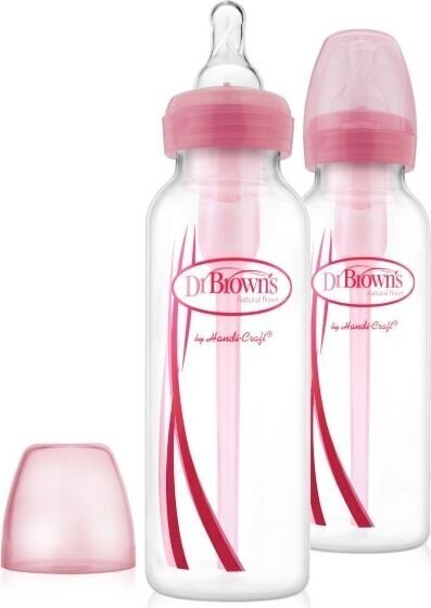 DR. Pruunid kitsa kaelaga pudelid OPTIONS +, roosa, 250 ml, 2 tk, SB82305 цена и информация | Lutipudelid ja aksessuaarid | kaup24.ee