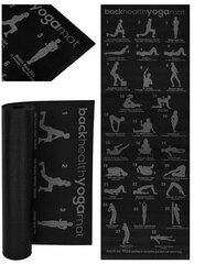 Коврик для йоги и фитнеса Pilates Fitness & Gymnastics с нескользящим покрытием, черный, 173x61 см цена и информация | Коврики для йоги, фитнеса | kaup24.ee