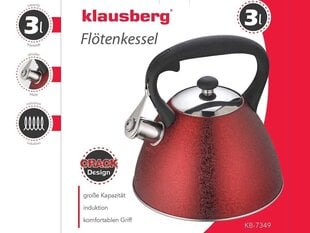 Чайник Klausberg KB-7349 со свистком, 3,0 л цена и информация | Чайники, кофейники | kaup24.ee