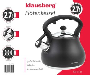 Чайник со свистком KLAUSBERG 2,7L KB-7446 цена и информация | Чайники, кофейники | kaup24.ee