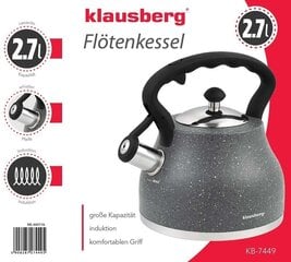 Чайник со свистком KLAUSBERG 2,7L  цена и информация | Чайники, кофейники | kaup24.ee