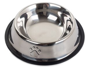 Металлическая миска для кошек и собак, серебристая, 0,15 л цена и информация | Миски, ящики для корма | kaup24.ee