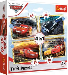 Pusle komplekt 4 in 1 Autod, Trefl Cars hind ja info | Pusled | kaup24.ee