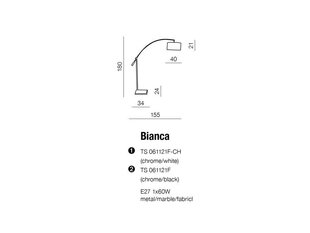 Azzardo торшер Bianca AZ0005 цена и информация | Торшеры | kaup24.ee