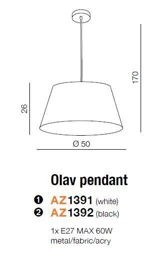 Rippvalgusti Azzardo Olav AZ1392 цена и информация | Rippvalgustid | kaup24.ee