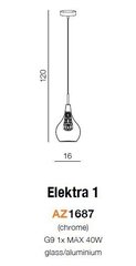 Azzardo подвесной светильник AZ1687 Elektra 1 цена и информация | Люстры | kaup24.ee