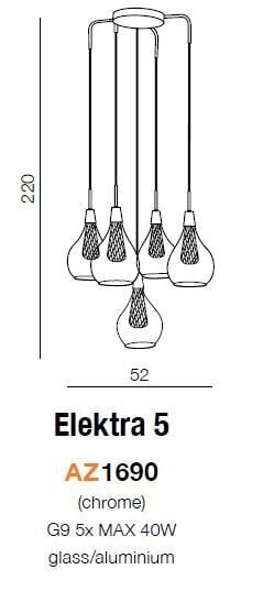 Rippvalgusti Azzardo AZ1690 Elektra 5 цена и информация | Rippvalgustid | kaup24.ee