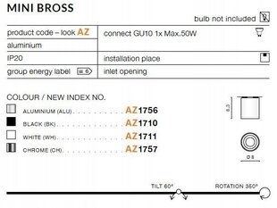 Azzardo потолочный светильник AZ1711 Mini Bross цена и информация | Потолочные светильники | kaup24.ee