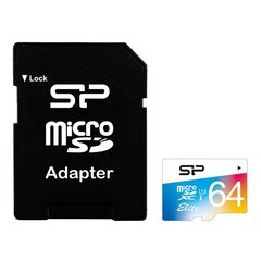 Silicon Power Elite UHS-1 Colorful 64 GB цена и информация | Карты памяти | kaup24.ee