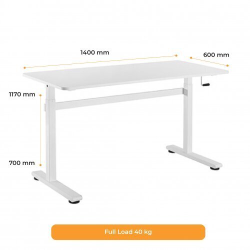 Reguleeritava kõrgusega laud UP UP Loki, valge hind ja info | Arvutilauad, kirjutuslauad | kaup24.ee