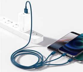 Кабель USB Baseus 3in1 Superior для micro USB / USB-C / Lightning 3,5 A, 1,2 м цена и информация | Кабели для телефонов | kaup24.ee