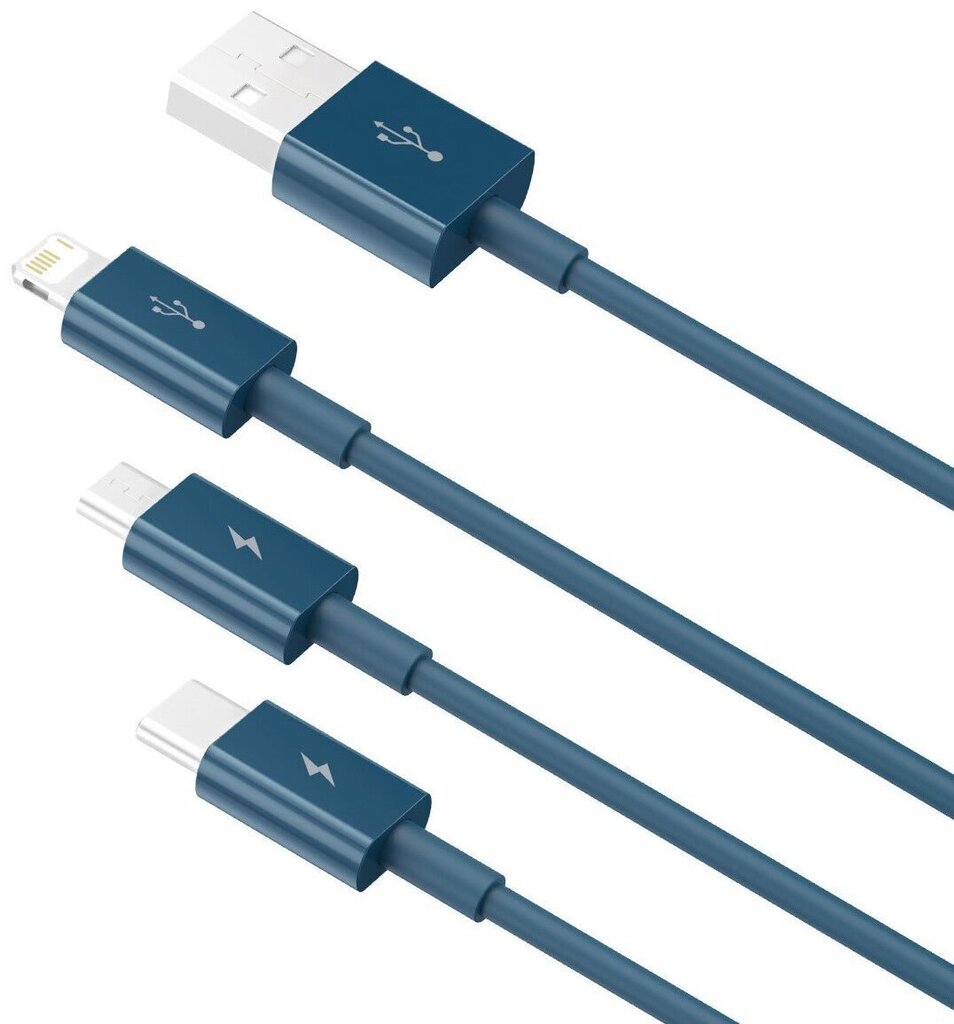 Baseus 3in1 Superior USB-kaabel mikro-USB / USB-C / Lightning 3,5 A, 1,2 m hind ja info | Mobiiltelefonide kaablid | kaup24.ee