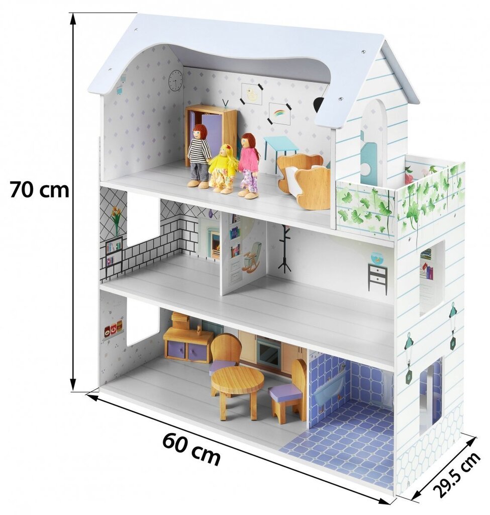 Terrassiga puidust nukumaja цена и информация | Tüdrukute mänguasjad | kaup24.ee