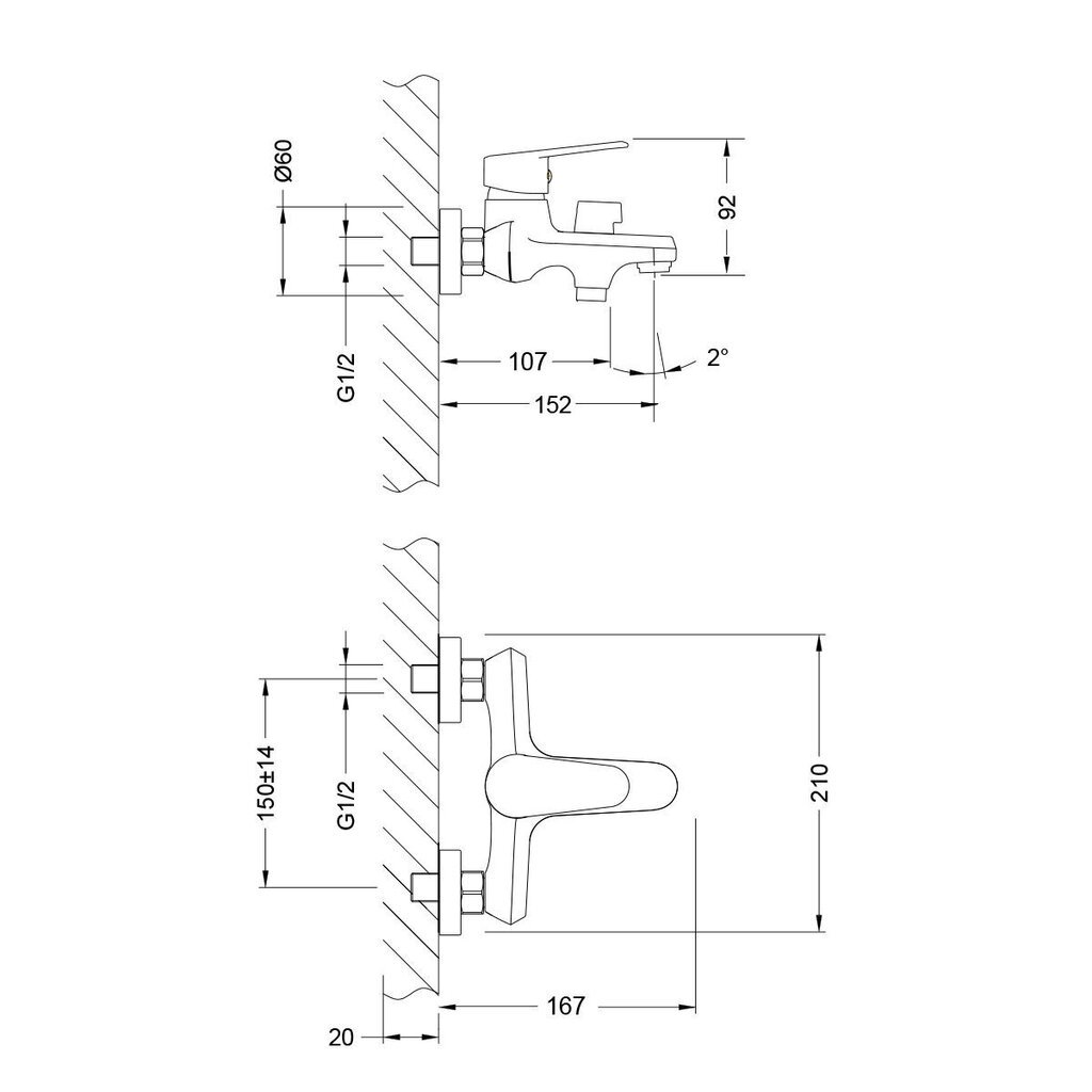 Vanni segisti, kroom, Lemark LM0314C "Point", kroom (10 years warranty) hind ja info | Vannitoa segistid | kaup24.ee