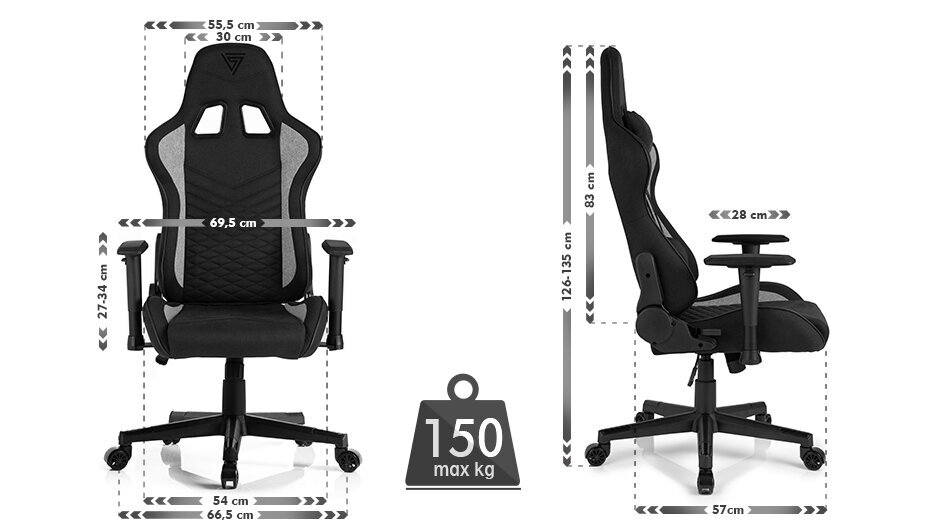 Mänguritool Sense7 Spellcaster, must/hall hind ja info | Kontoritoolid | kaup24.ee