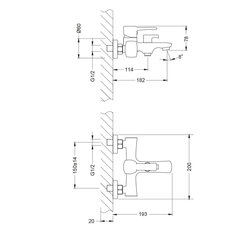 Vanni segisti, kroom, Lemark LM0514C "Evitta" (10 years warranty) hind ja info | Vannitoa segistid | kaup24.ee