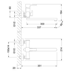 Universaalne segisti, kroom, Lemark LM0551C "Evitta" (10 years warranty) hind ja info | Vannitoa segistid | kaup24.ee