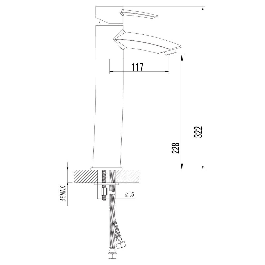 Valamusegisti kõrge, monoliitne, kroom, Lemark LM3209C "Atlantiss" (10 years warranty) цена и информация | Vannitoa segistid | kaup24.ee