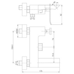 Смеситель для ванны с коротким изливом, Lemark LM5814CW Contest, гарантия 10 лет цена и информация | Смесители | kaup24.ee