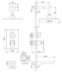 Смеситель для ванны и душа, встраиваемый, Lemark LM5822CW Contest, гарантия 10 лет цена и информация | Душевые комплекты и панели | kaup24.ee