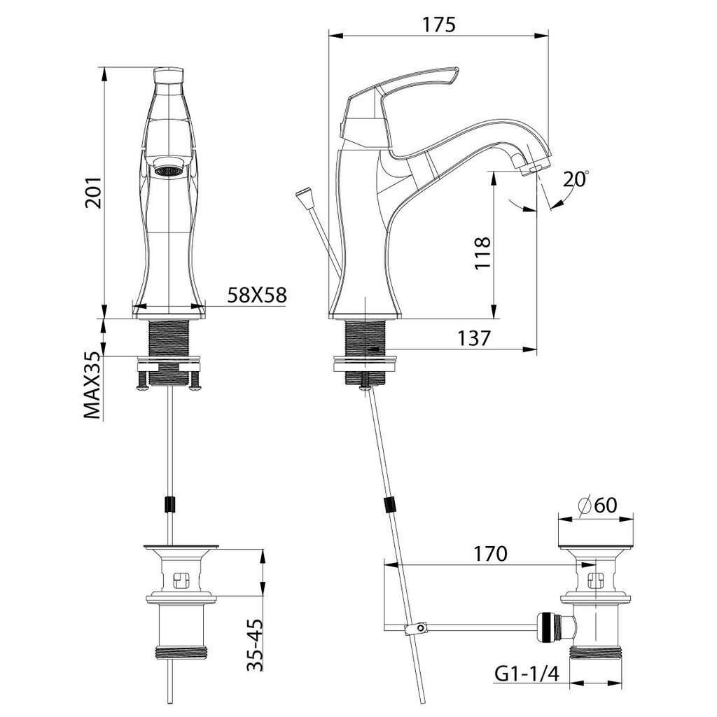 Valamusegisti, must, pronks, Lemark LM6206ORB "Nubira", 10 aastane garantii hind ja info | Vannitoa segistid | kaup24.ee