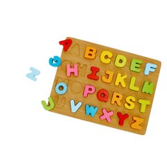 Деревянная головоломка - алфавит цена и информация | Развивающие игрушки и игры | kaup24.ee