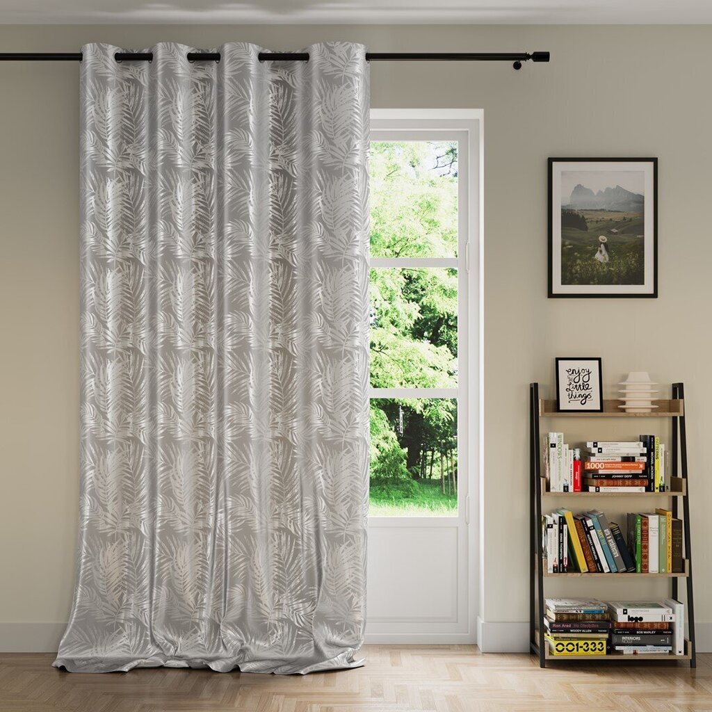 AmeliaHome kardin Velvet Silver Leaves hind ja info | Kardinad | kaup24.ee