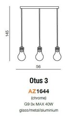 Rippvalgusti Azzardo AZ1644 Otus 3 hind ja info | Rippvalgustid | kaup24.ee