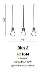 Rippvalgusti Azzardo AZ1644 Otus 3 цена и информация | Люстры | kaup24.ee