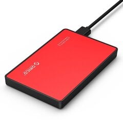Hard drive external enclosure Orico SSD/HDD 2.5" SATA III (red) hind ja info | Välised kõvakettad (SSD, HDD) | kaup24.ee