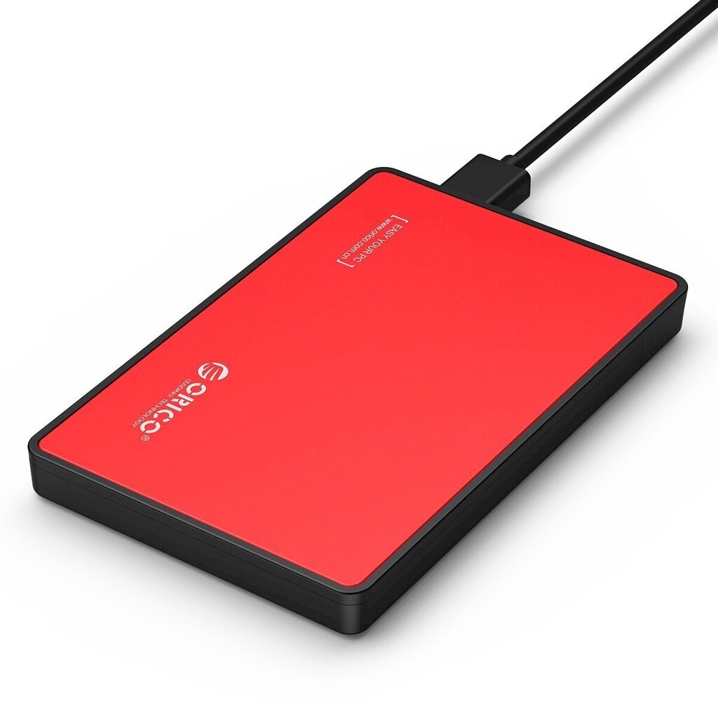Hard drive external enclosure Orico SSD/HDD 2.5" SATA III (red) цена и информация | Välised kõvakettad (SSD, HDD) | kaup24.ee