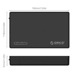 Корпус для жесткого диска Orico 2,5 / 3,5 дюйма, USB-C цена и информация | Охлаждающие подставки и другие принадлежности | kaup24.ee