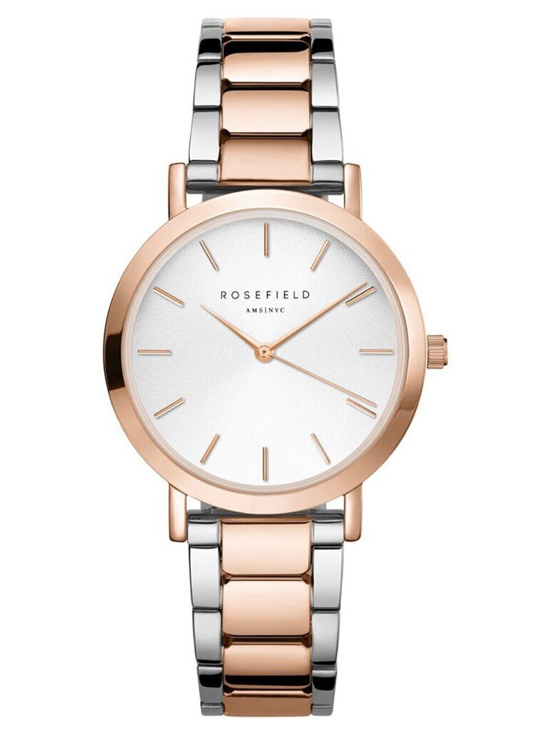 Naiste käekell Rosefield The Tribeca White Sunray Steel Silver Rose Gold Duo TWSSRG-T64 hind ja info | Naiste käekellad | kaup24.ee