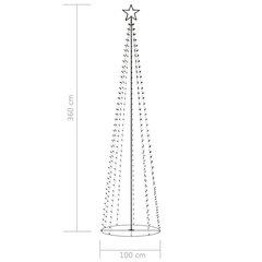 vidaXL koonusekujuline jõulupuu 400 värvilist LEDi, 100 x 360 cm цена и информация | Искусственные елки | kaup24.ee