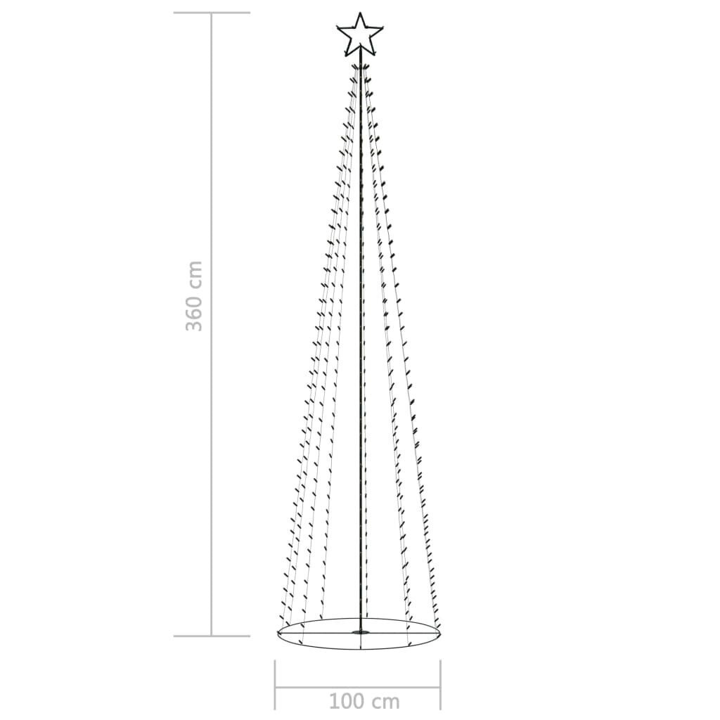 vidaXL koonusekujuline jõulupuu 400 värvilist LEDi, 100 x 360 cm hind ja info | Kunstkuused | kaup24.ee