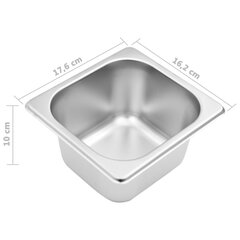 vidaXL toiduplaadi hoidja 5 GN 1/6 panniga, roostevaba teras hind ja info | Lauanõud ja kööginõud | kaup24.ee