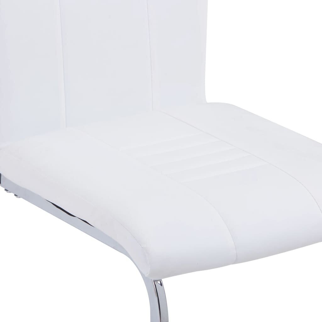 vidaXL vetruvate jalgadega söögitoolid 6 tk, valge, kunstnahk hind ja info | Söögilaua toolid, köögitoolid | kaup24.ee